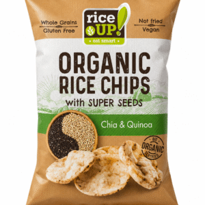 RICE UP TELJES KIŐRLÉSŰ BIO BARNA RIZS CHIPS CHIA MAGGAL ÉS QUINOÁVAL 25g